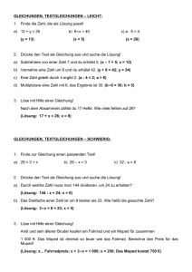 Arbeitsblatt Textgleichungen